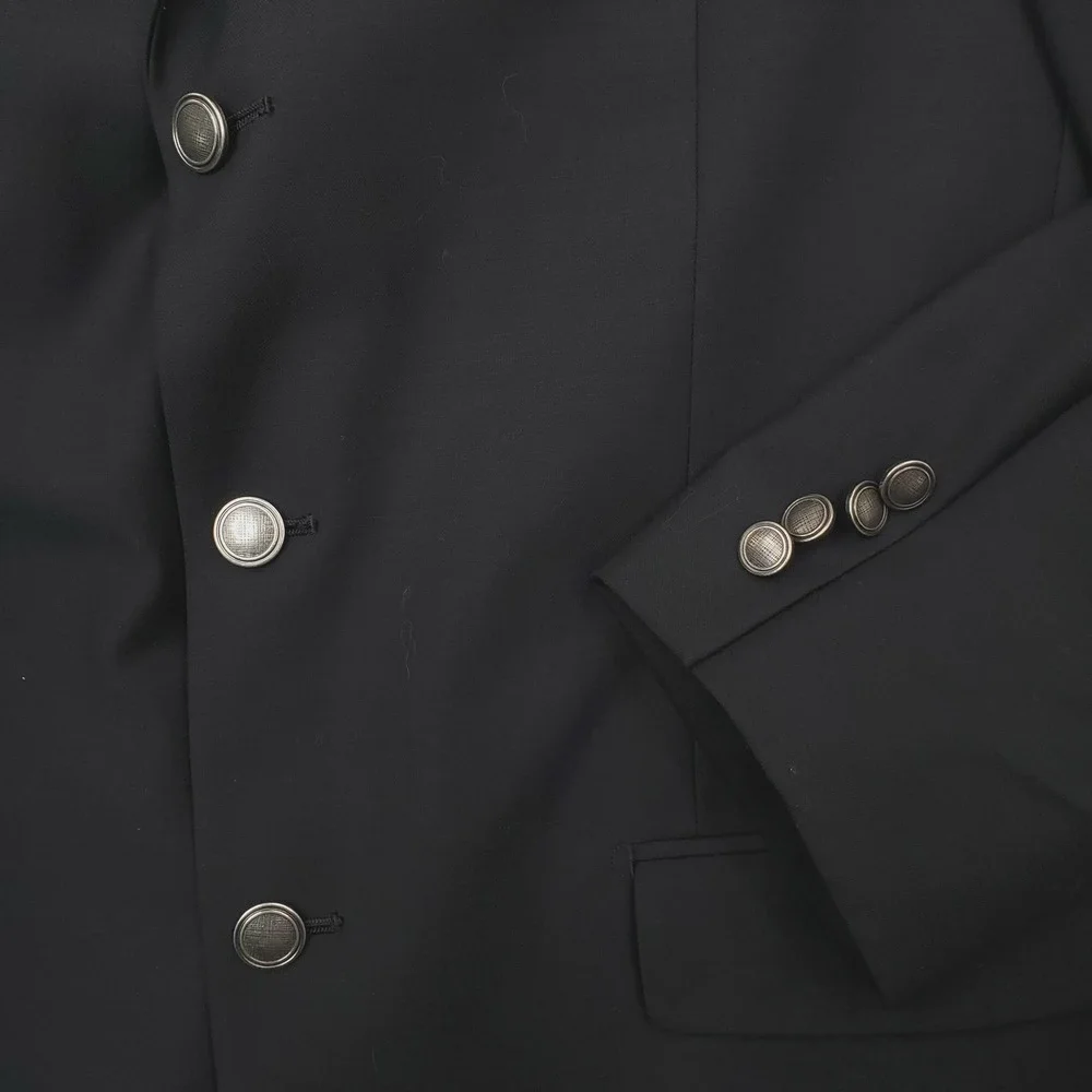 F.R. Tripler Blazer Mens 42R Black Lana Lux Super 120s Merino Wool Suit Jacket
